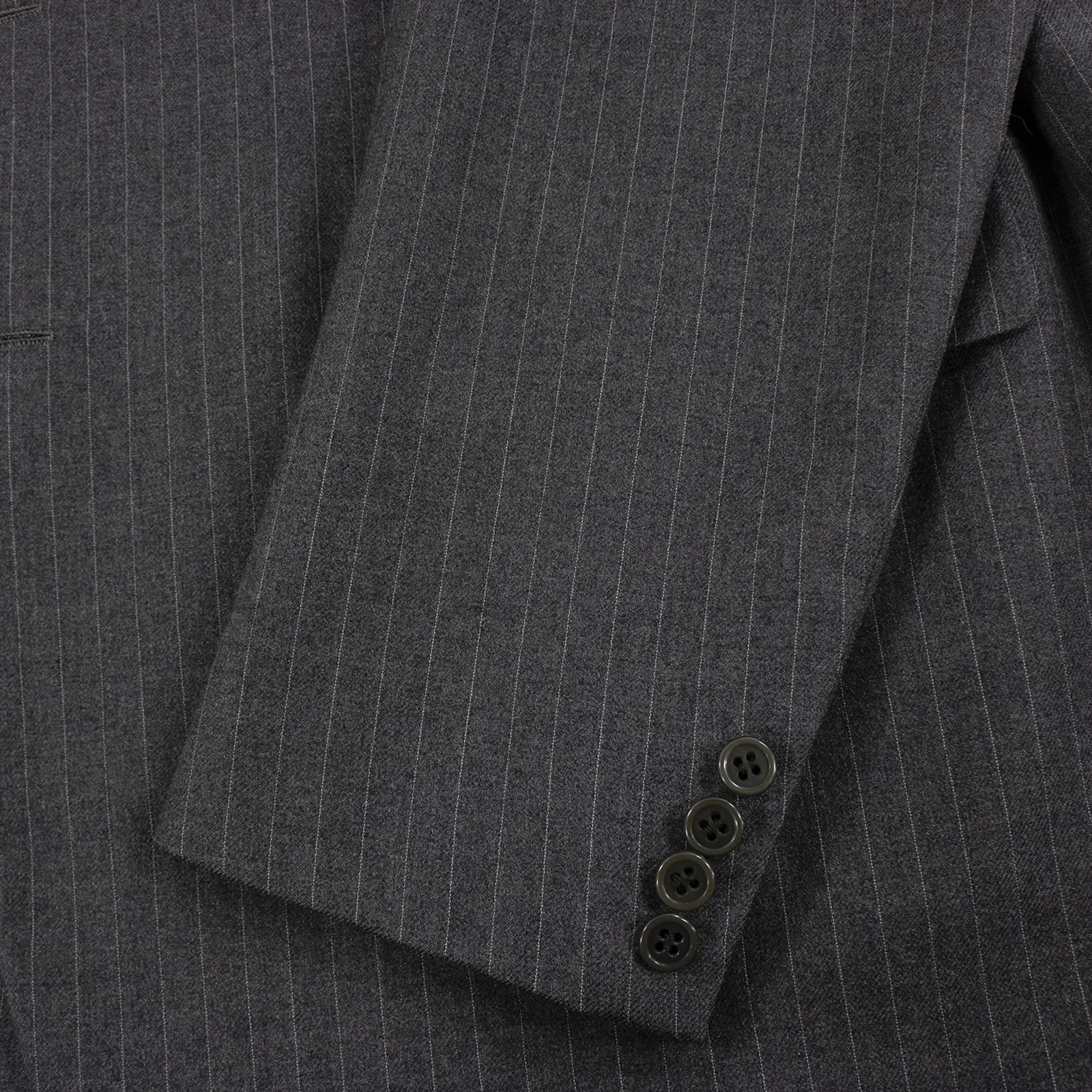 Hickey Freeman 3-PIECE Grey Wool Striped Vented Flat Front 2Btn Suit 42L
