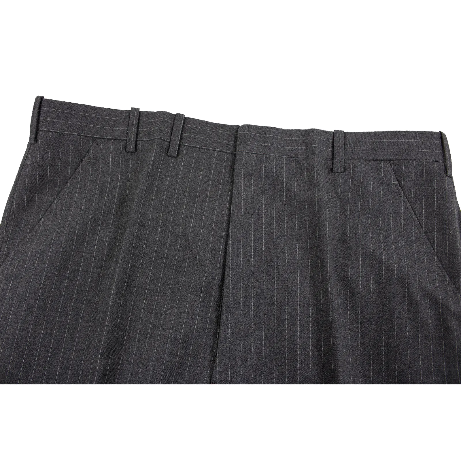 Hickey Freeman 3-PIECE Grey Wool Striped Vented Flat Front 2Btn Suit 42L