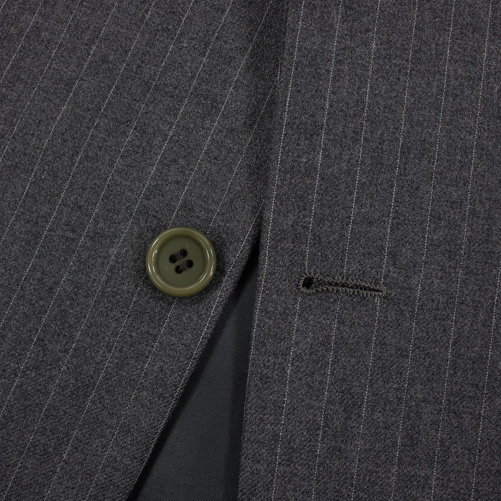 Hickey Freeman 3-PIECE Grey Wool Striped Vented Flat Front 2Btn Suit 42L