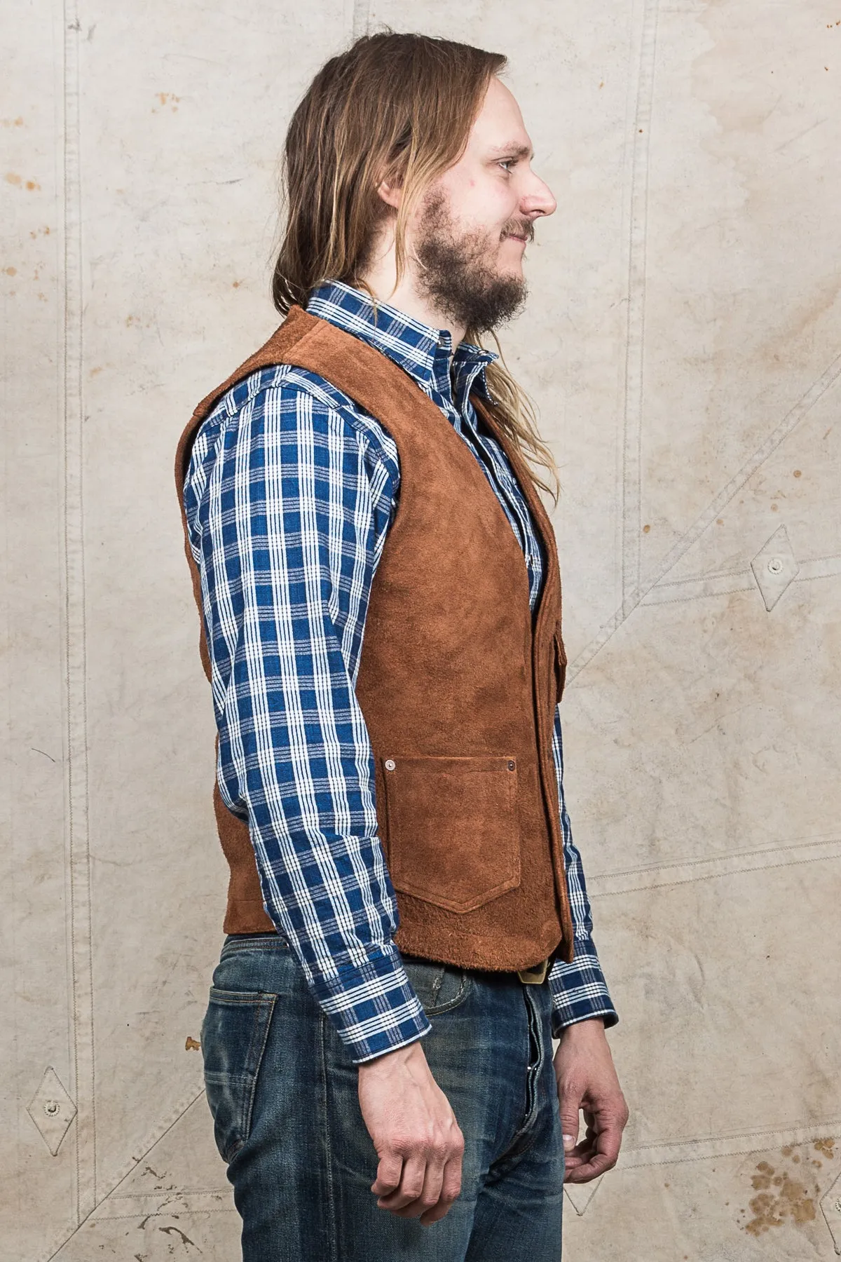 Indigofera Harrison Leather Vest Cognac