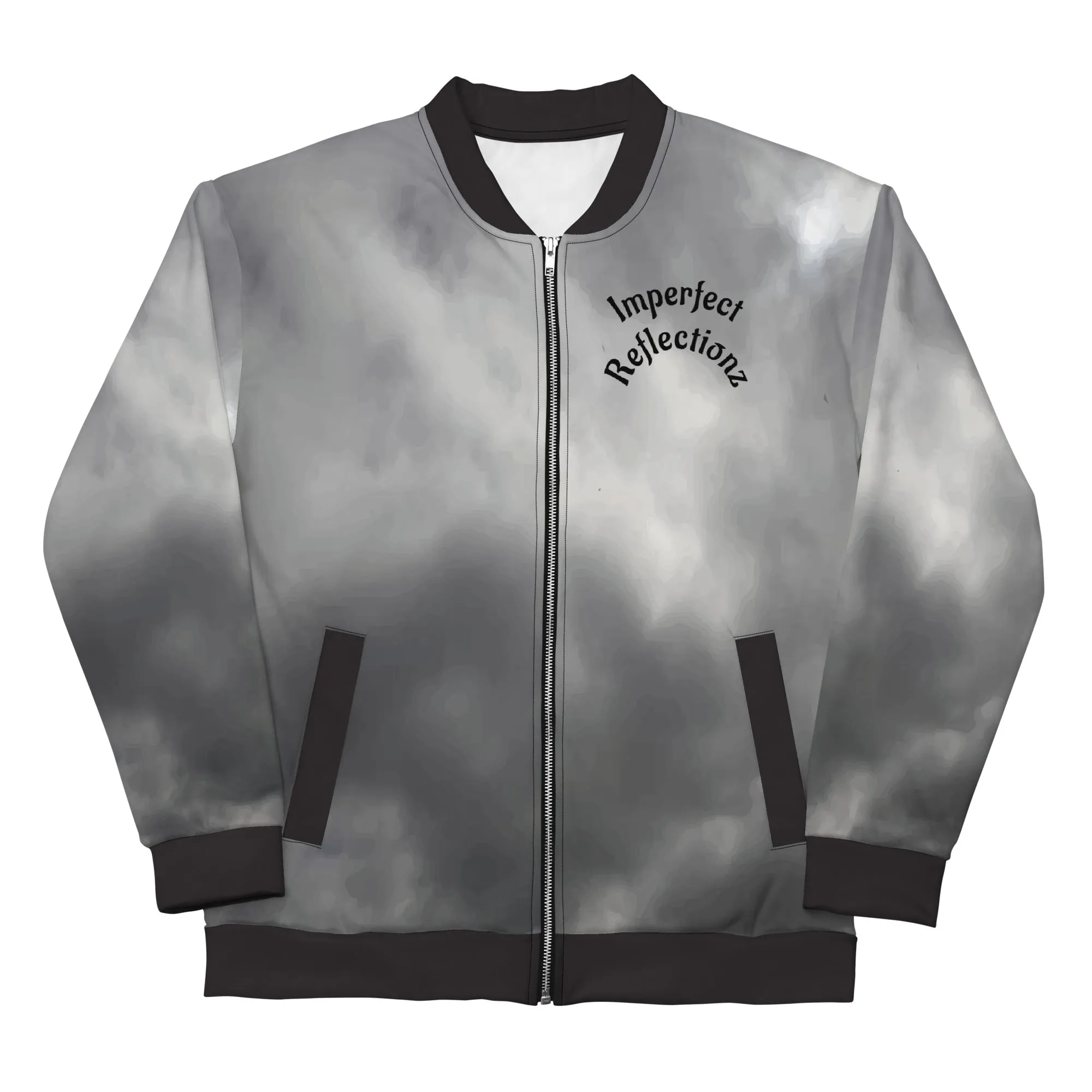 IR Unisex Bomber Jacket- Grey Cloud Angel Wings