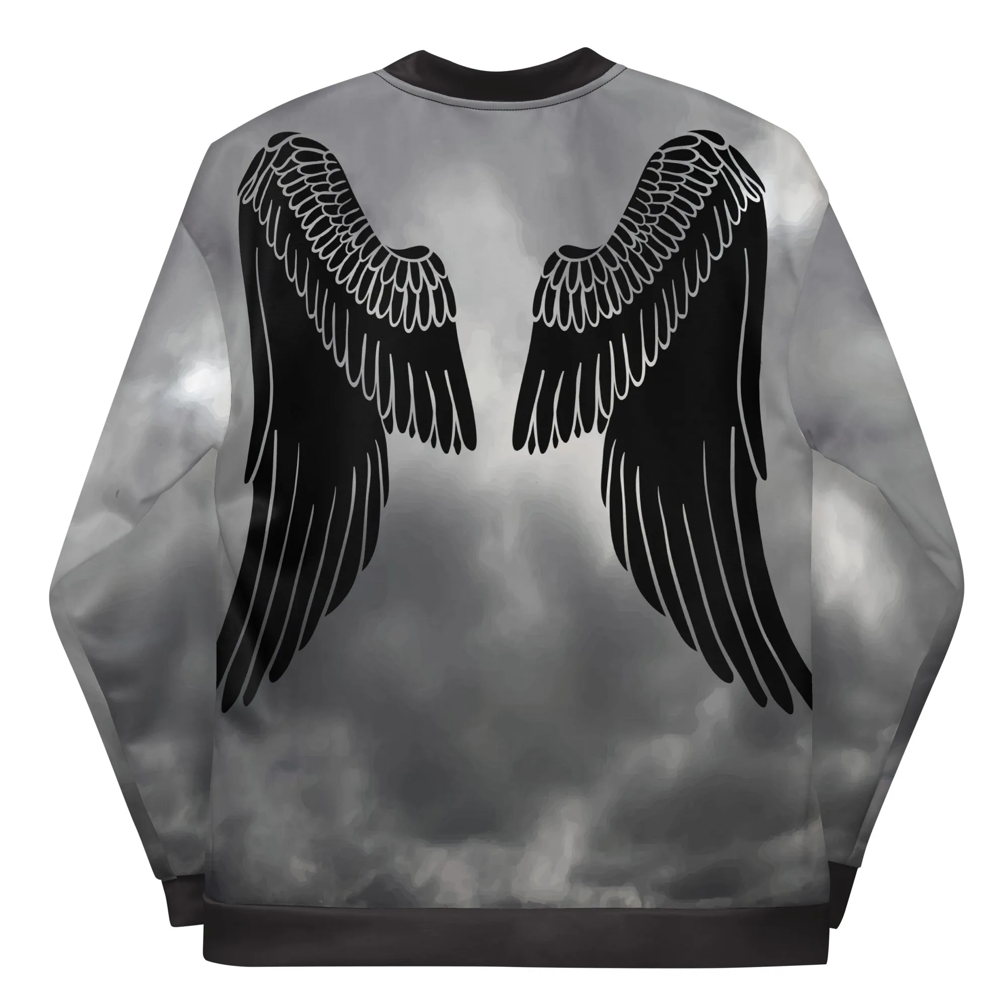 IR Unisex Bomber Jacket- Grey Cloud Angel Wings