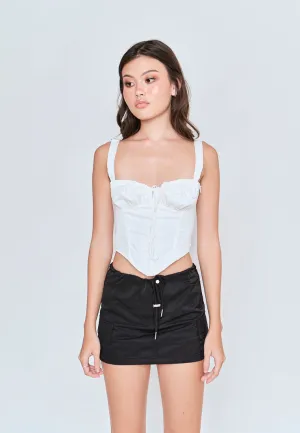 Itzzy Black Drawstring Elastic Waist Side Pockets Mini Skirt