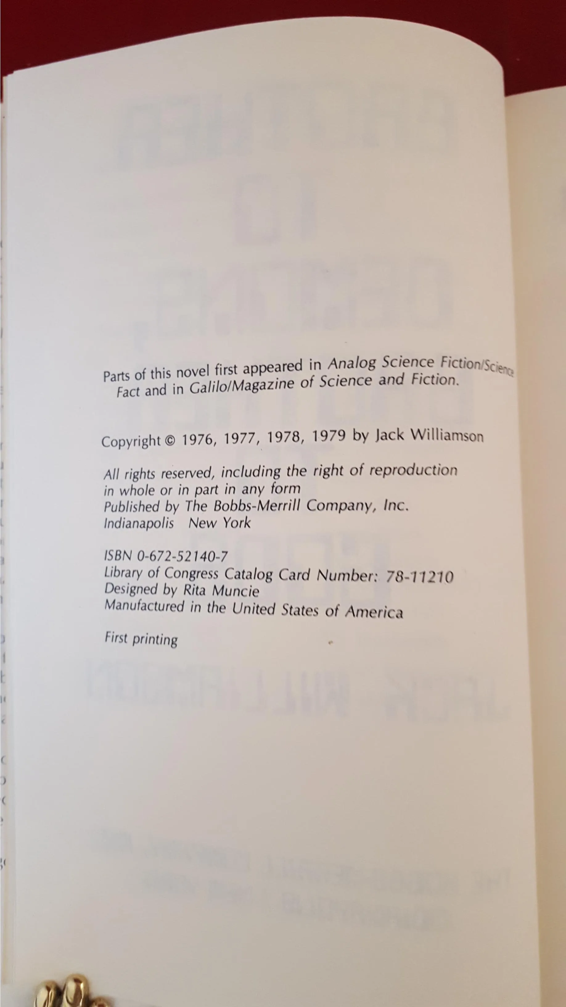 Jack Williamson - Brother To Demons Brother To Gods, Bobbs-Merrill, 1979, 1st Printing