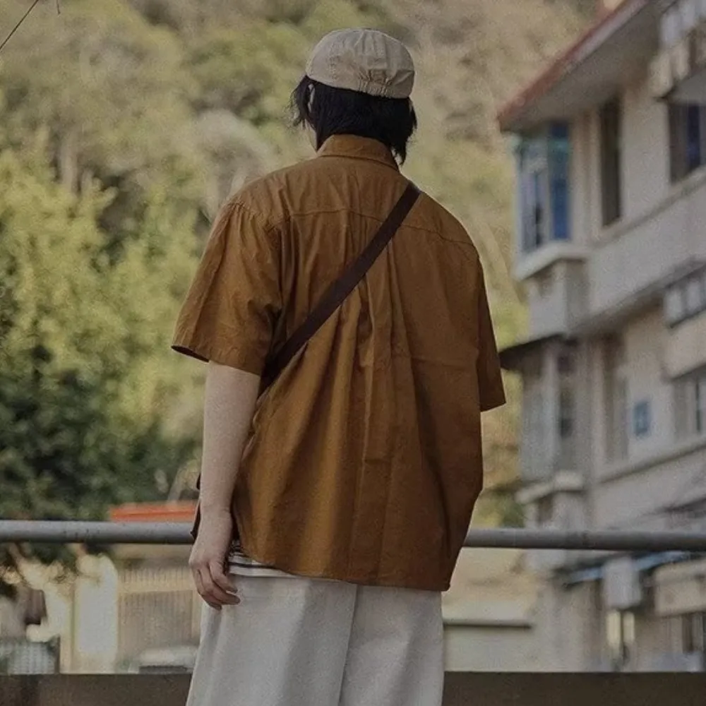 Japanese Solid Color Pocket Shirt