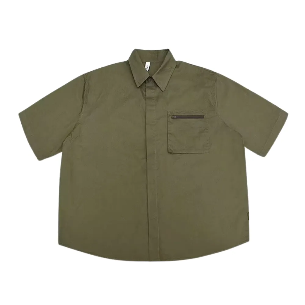Japanese Solid Color Pocket Shirt