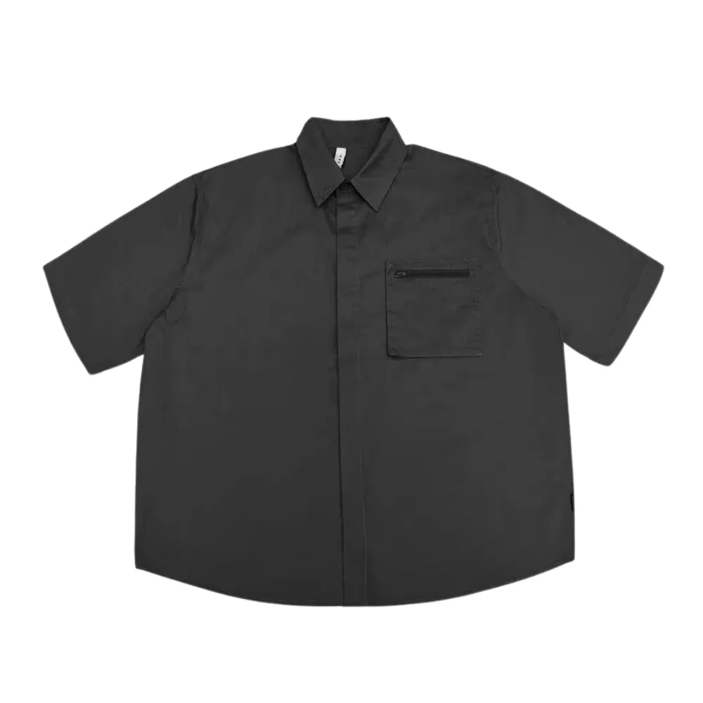 Japanese Solid Color Pocket Shirt