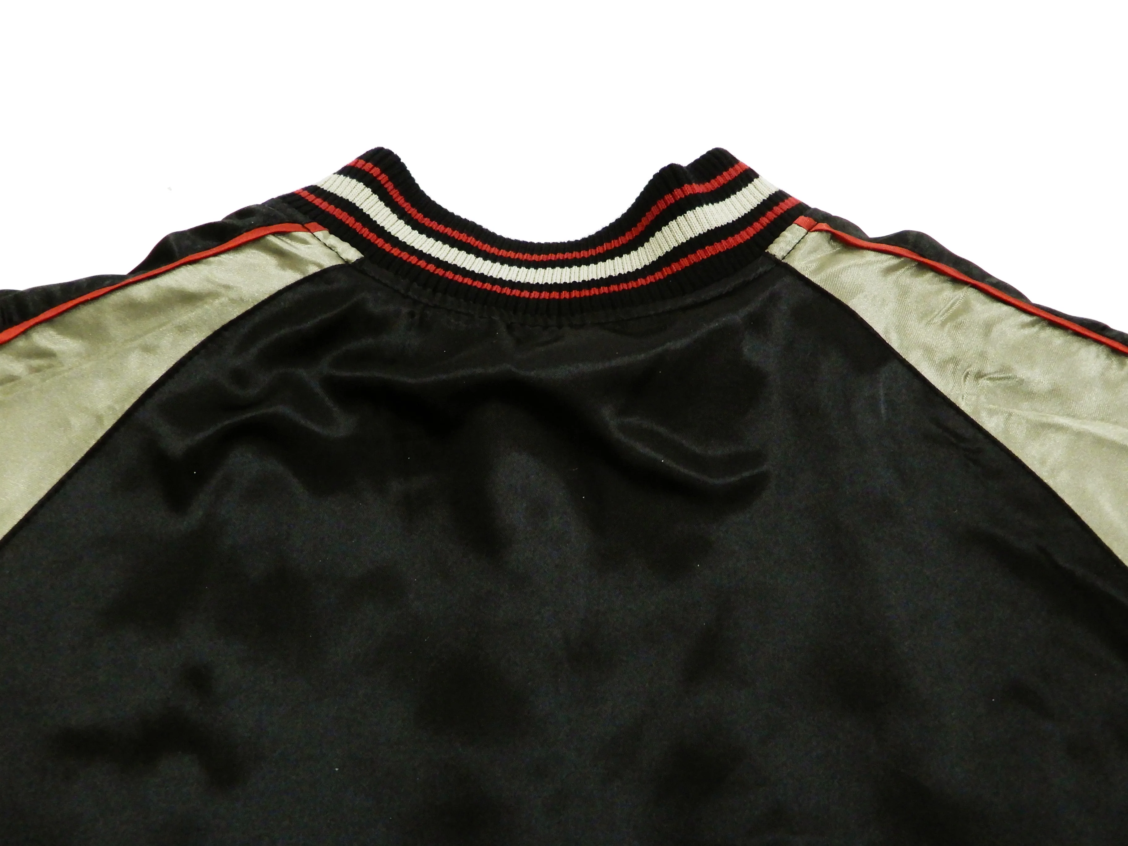Japanesque Men's Japanese Souvenir Jacket Weeping Cherry Sukajan 3RSJ-038 Black/Beige