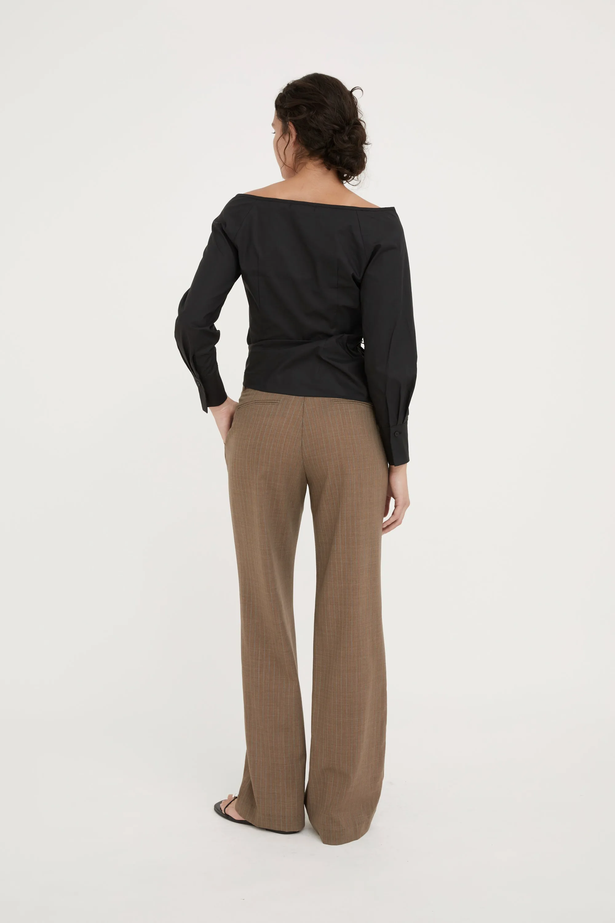JEAN WRAP SHIRT - BLACK
