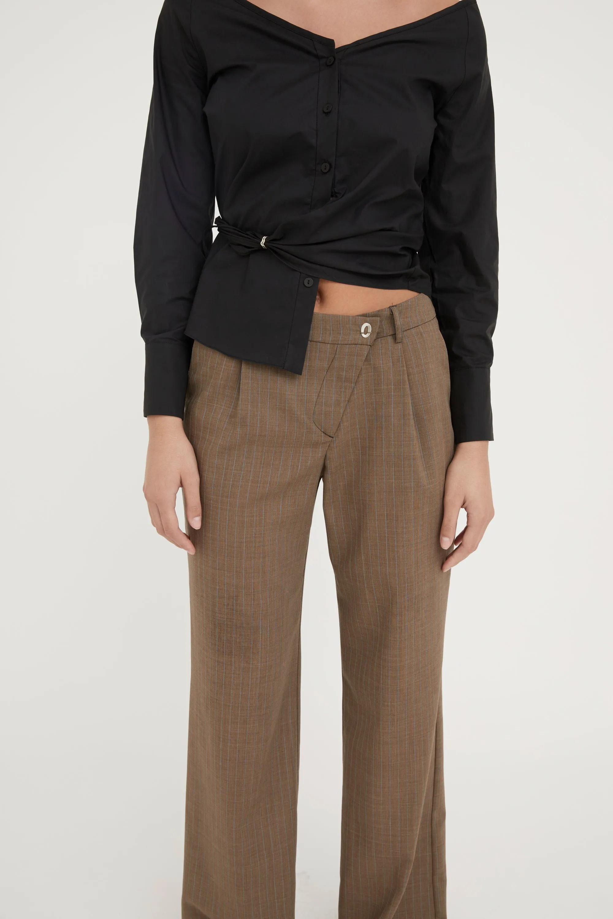 JEAN WRAP SHIRT - BLACK
