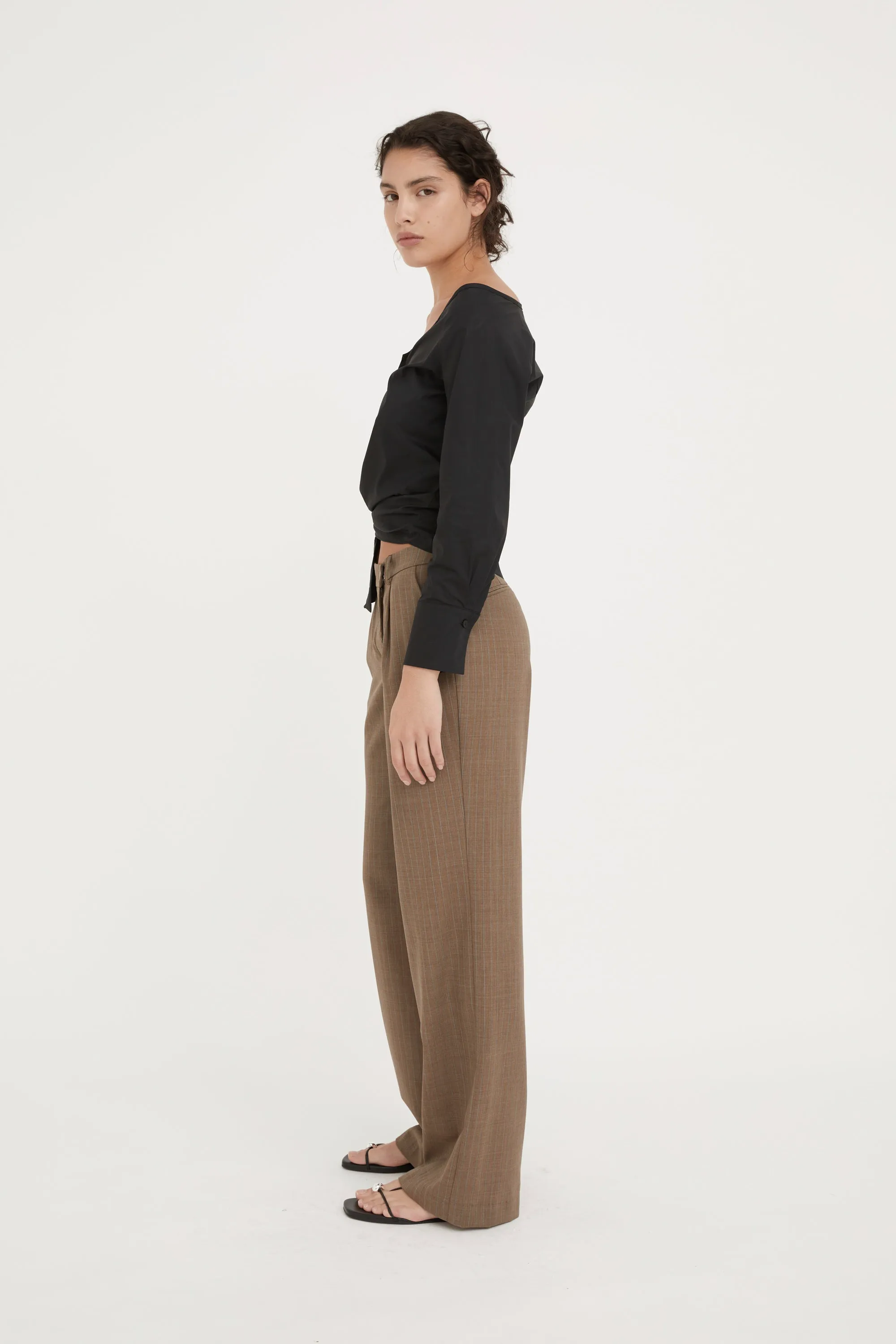 JEAN WRAP SHIRT - BLACK