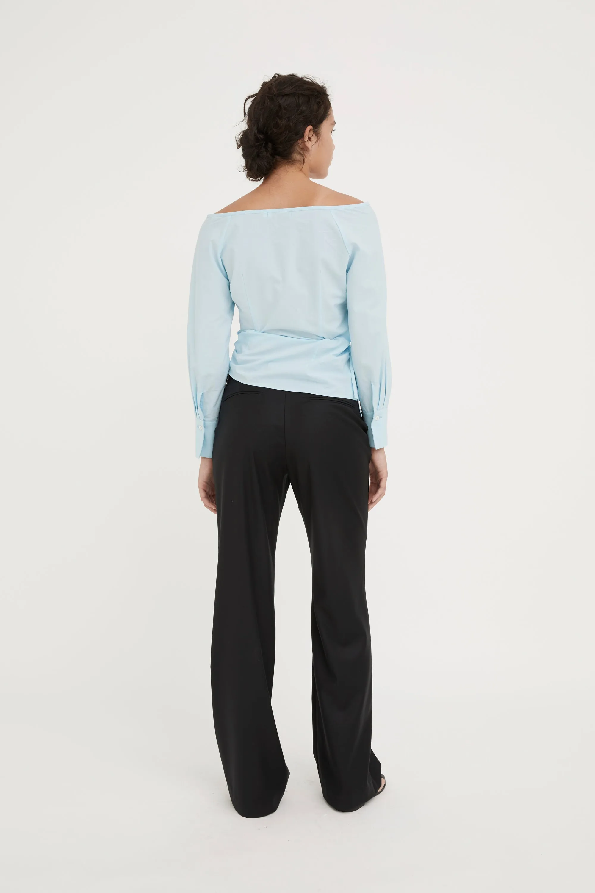 JEAN WRAP SHIRT - ICE BLUE- PRE ORDER