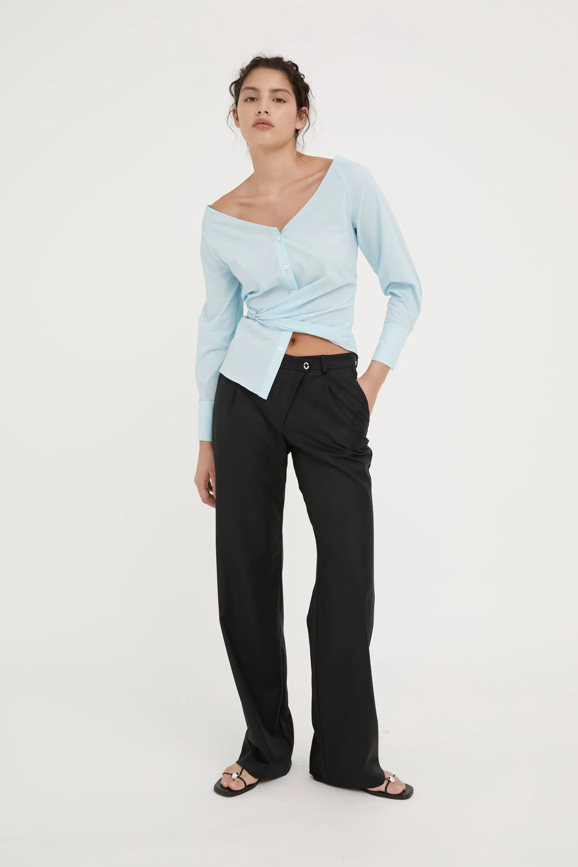 JEAN WRAP SHIRT - ICE BLUE- PRE ORDER