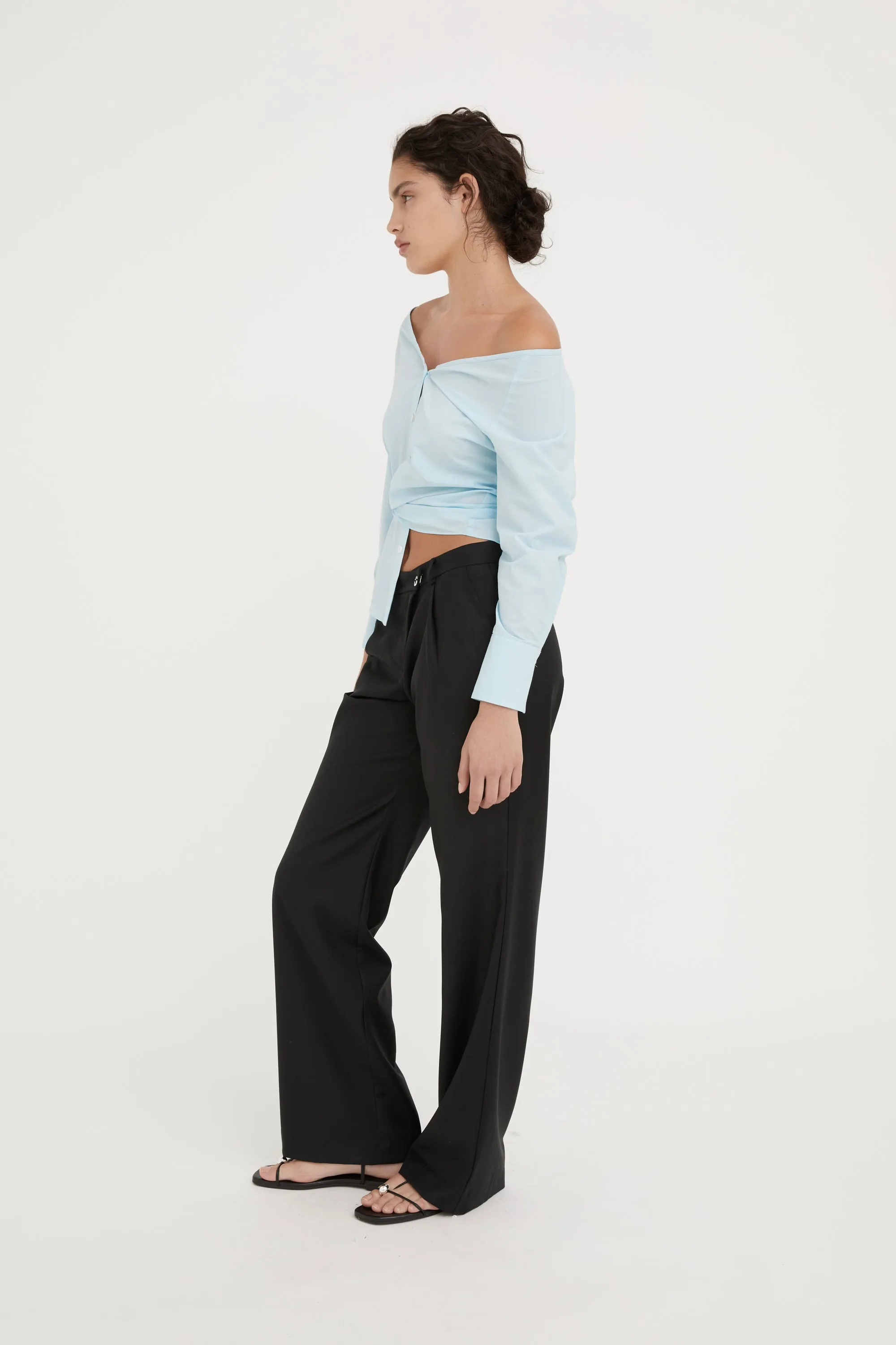 JEAN WRAP SHIRT - ICE BLUE- PRE ORDER