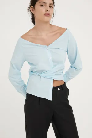 JEAN WRAP SHIRT - ICE BLUE- PRE ORDER