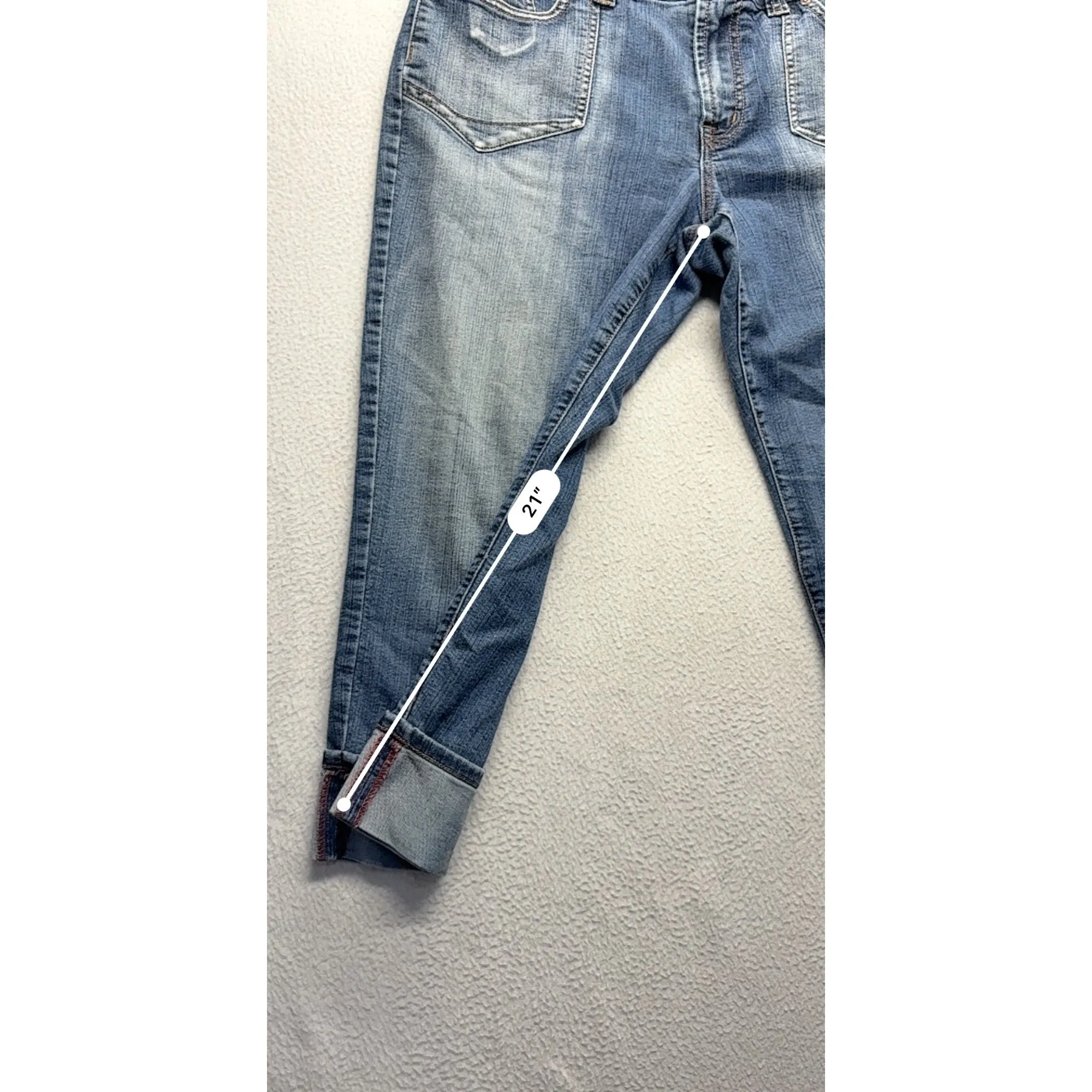 Jeanstar Womens Denim Capri Jeans Casual Y2K Style #7574