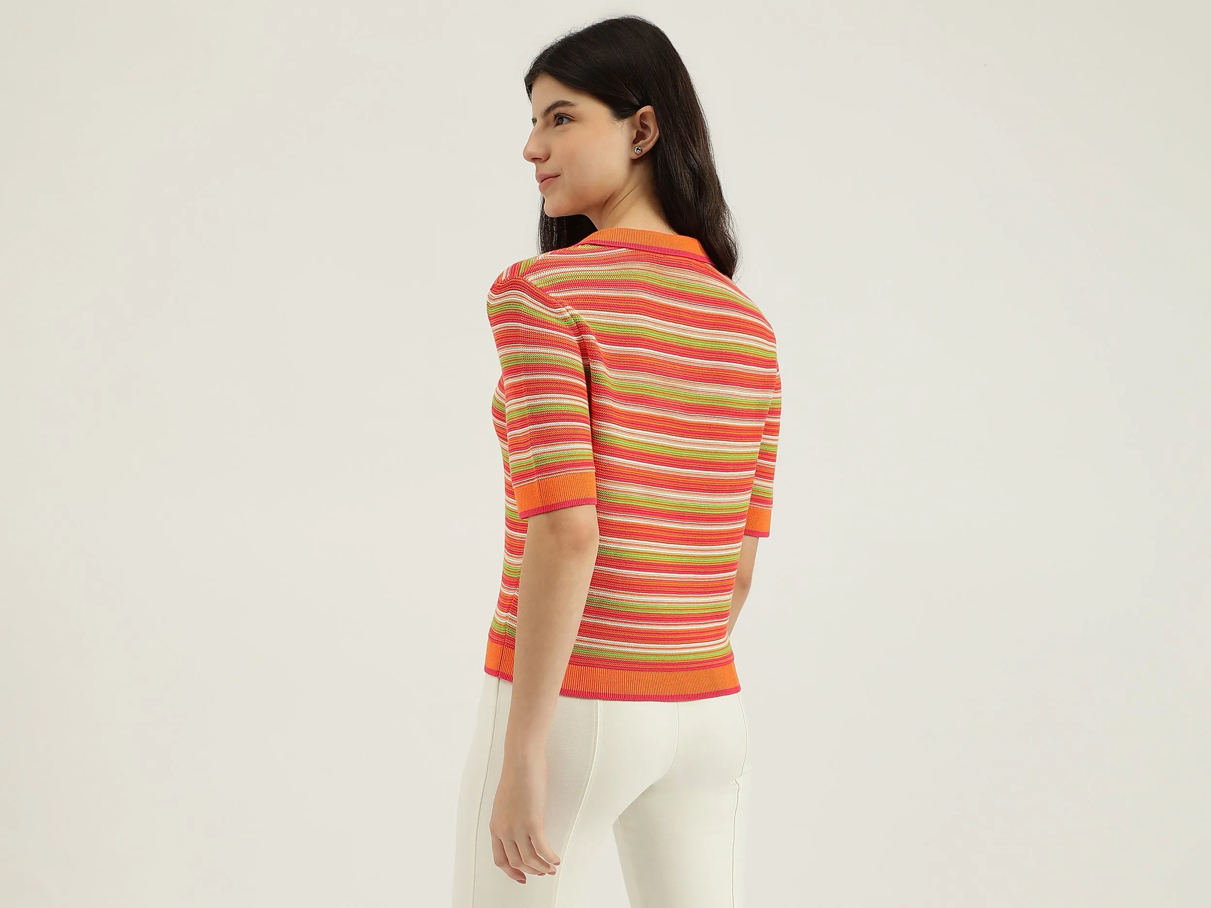 Johny Collar Striped Top
