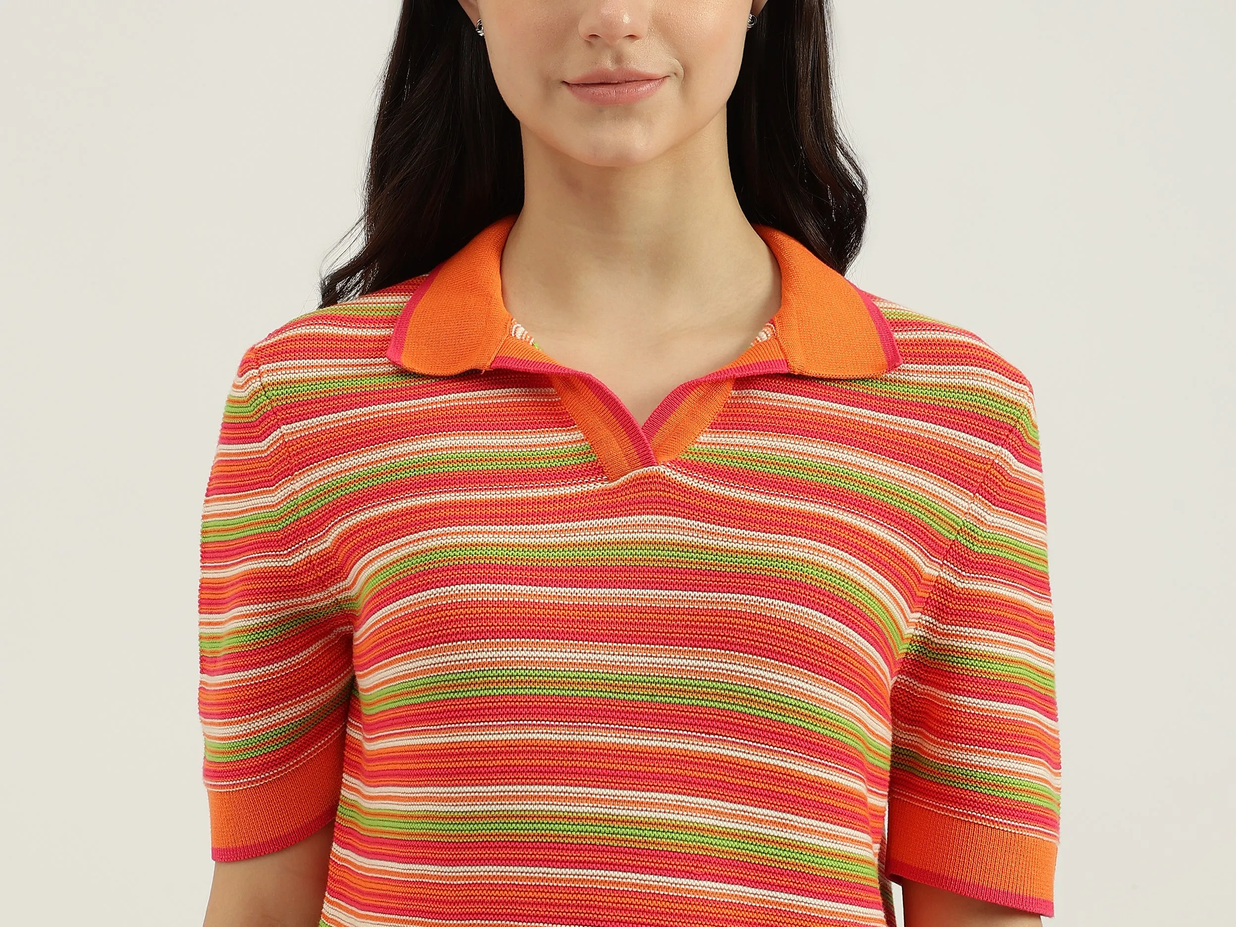 Johny Collar Striped Top