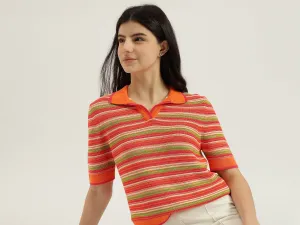 Johny Collar Striped Top