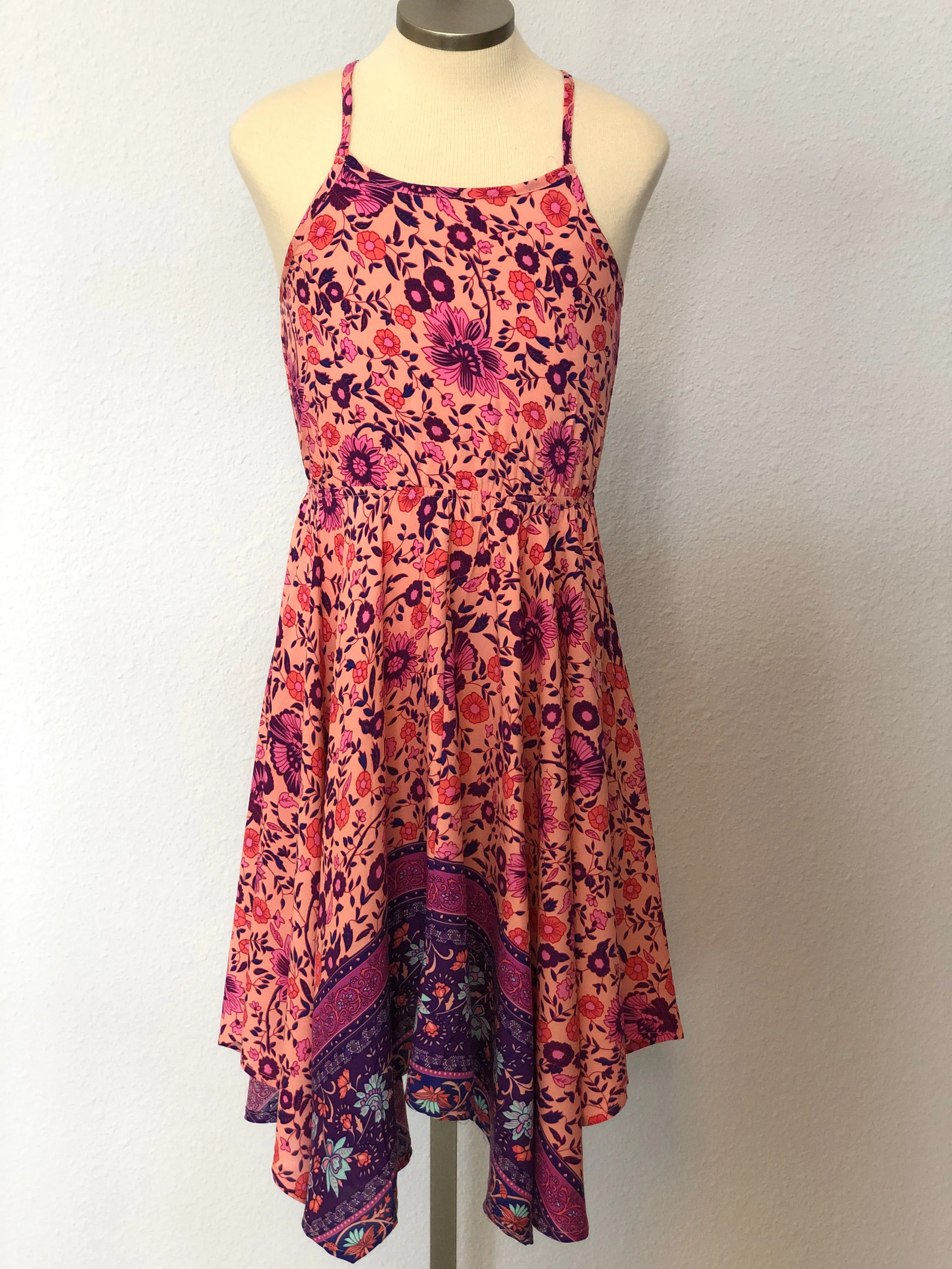 K FLORAL HALTER DRESS