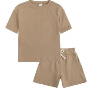 Kids Tales Shorts and Tee Set - Tan
