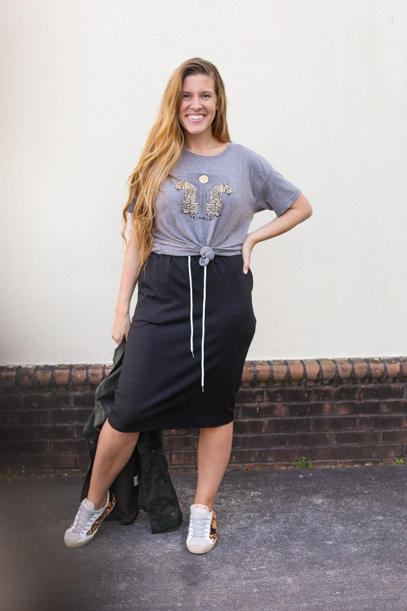 Knit Drawstring Skirt