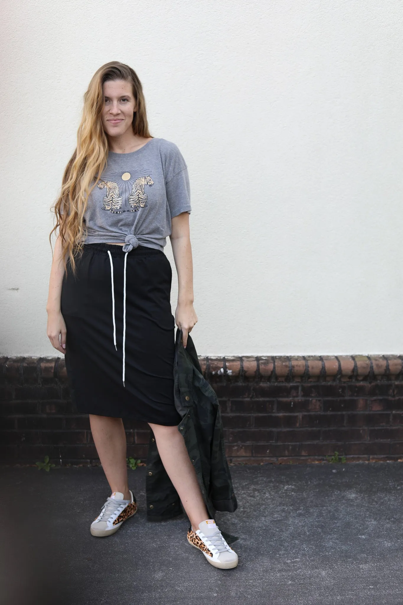 Knit Drawstring Skirt