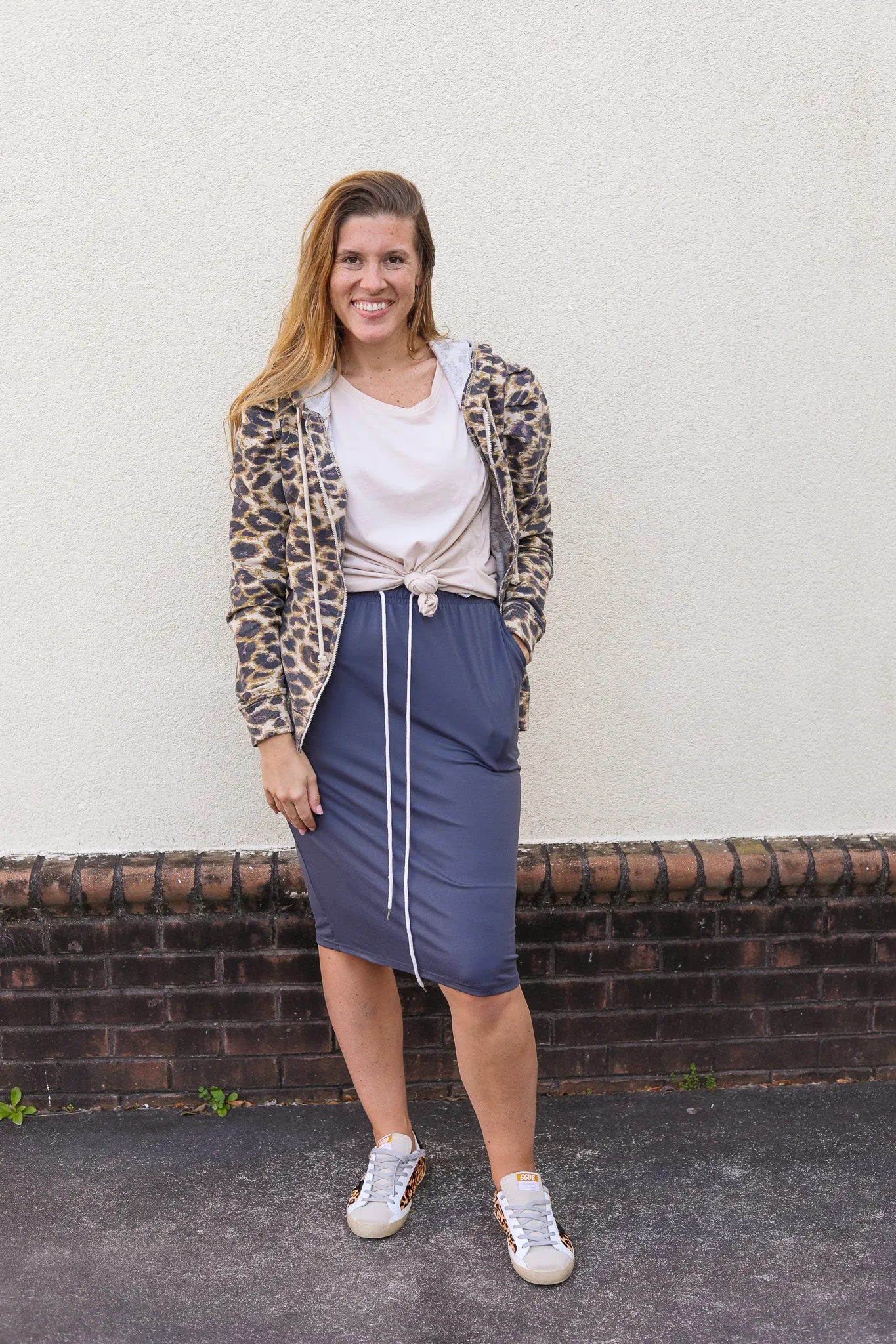 Knit Drawstring Skirt