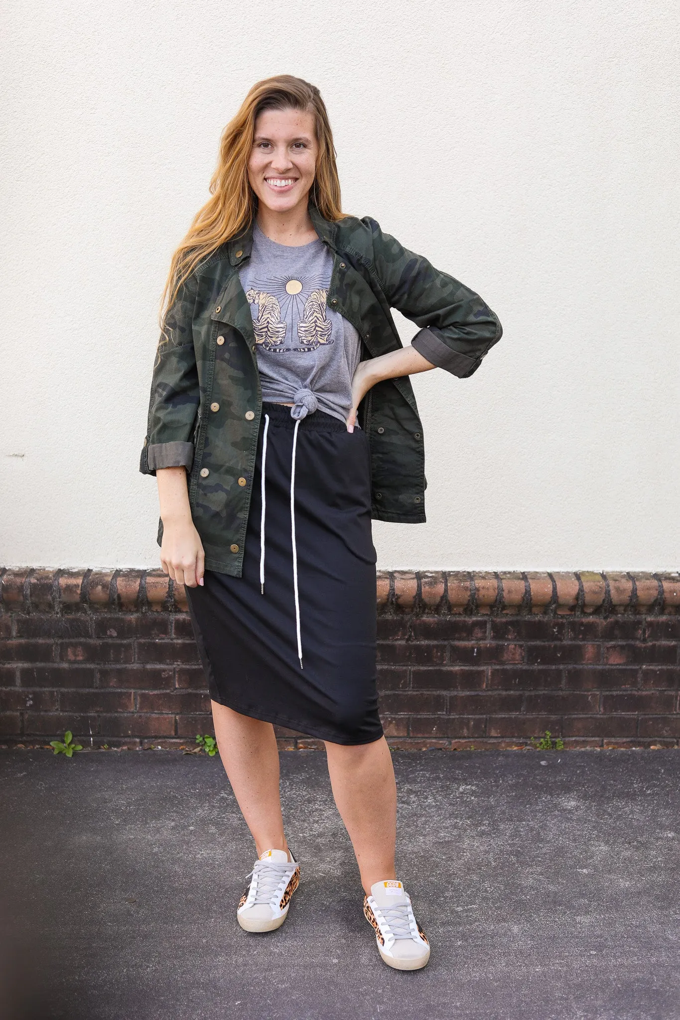 Knit Drawstring Skirt