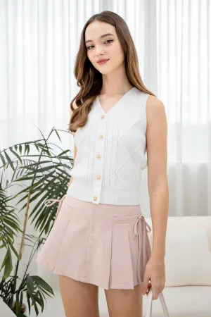KOBY CABLE KNIT VEST TOP IN WHITE