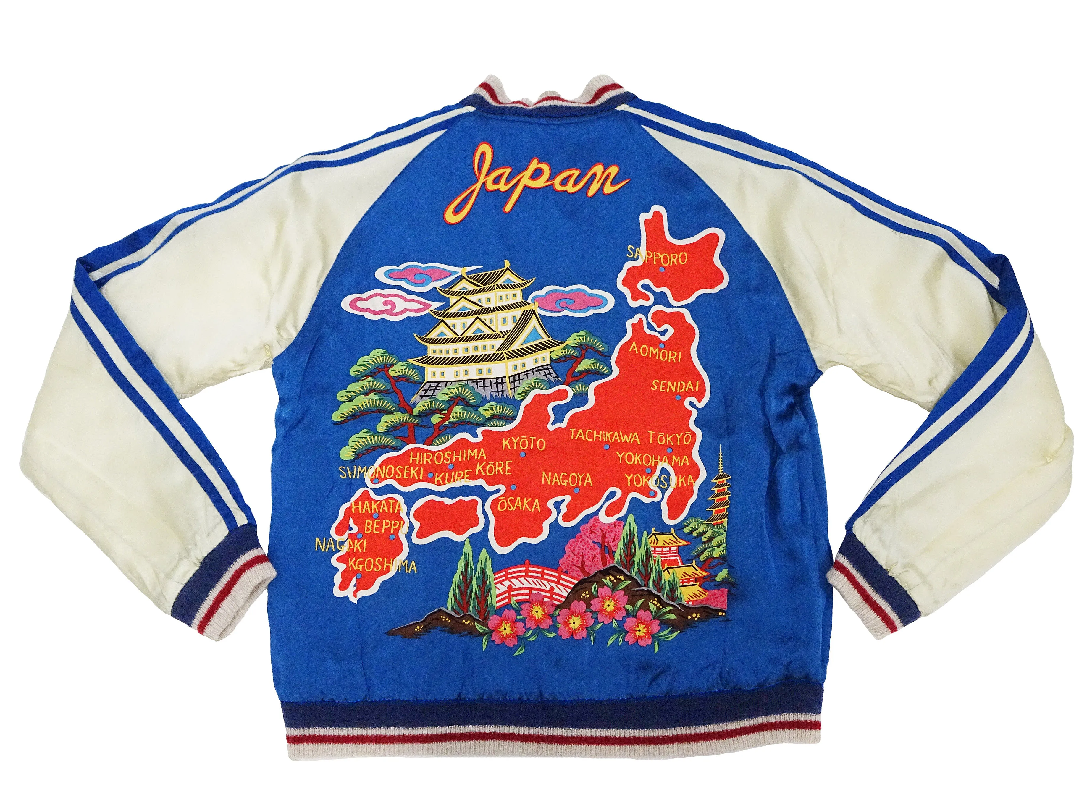 KOSHO & CO. Jacket Tailor Toyo Sukajan Men's Japanese Souvenir Jacket Dragon Embroidery x Japan Map Print TT15531 TT15531-119