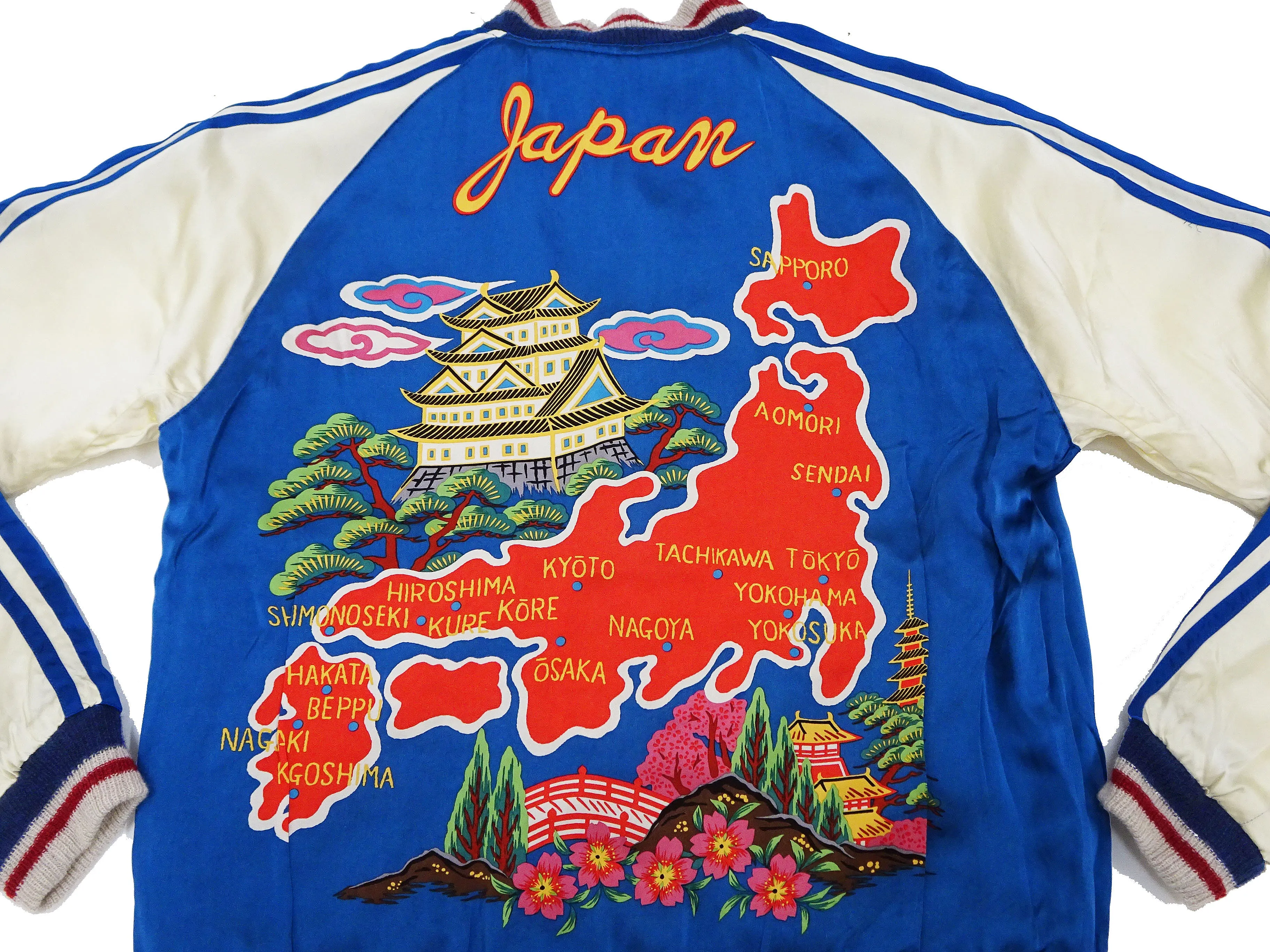 KOSHO & CO. Jacket Tailor Toyo Sukajan Men's Japanese Souvenir Jacket Dragon Embroidery x Japan Map Print TT15531 TT15531-119