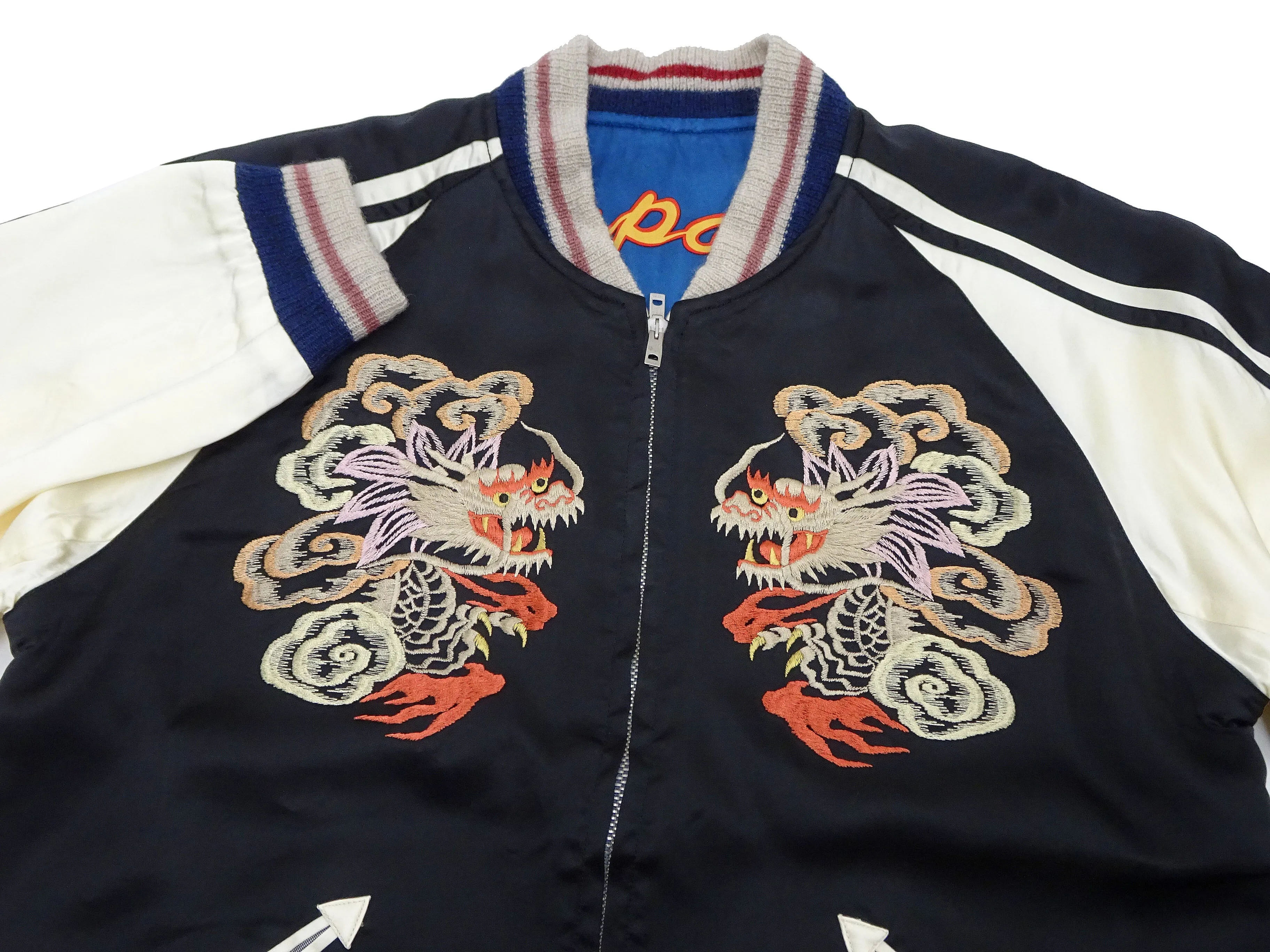 KOSHO & CO. Jacket Tailor Toyo Sukajan Men's Japanese Souvenir Jacket Dragon Embroidery x Japan Map Print TT15531 TT15531-119