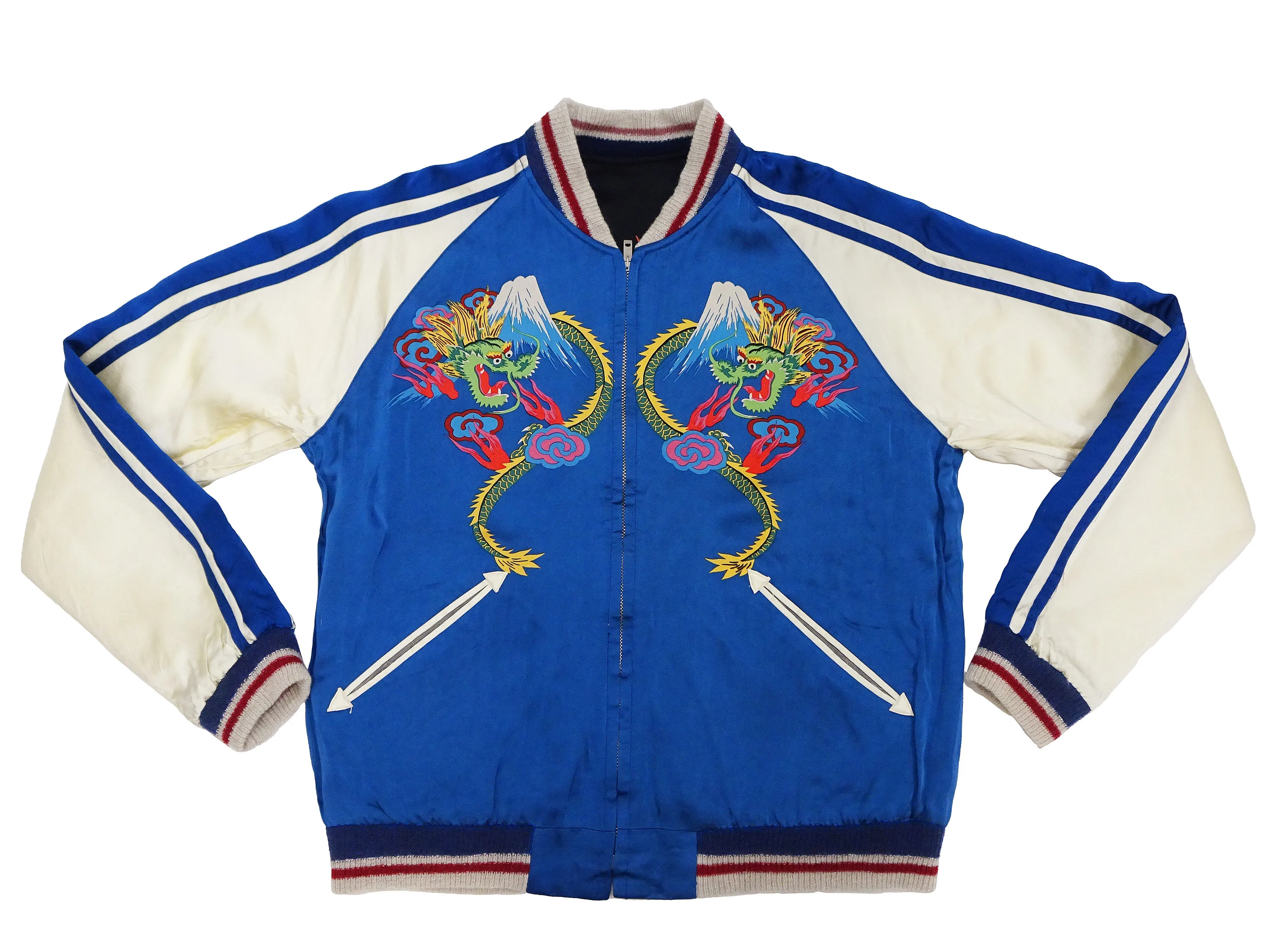 KOSHO & CO. Jacket Tailor Toyo Sukajan Men's Japanese Souvenir Jacket Dragon Embroidery x Japan Map Print TT15531 TT15531-119