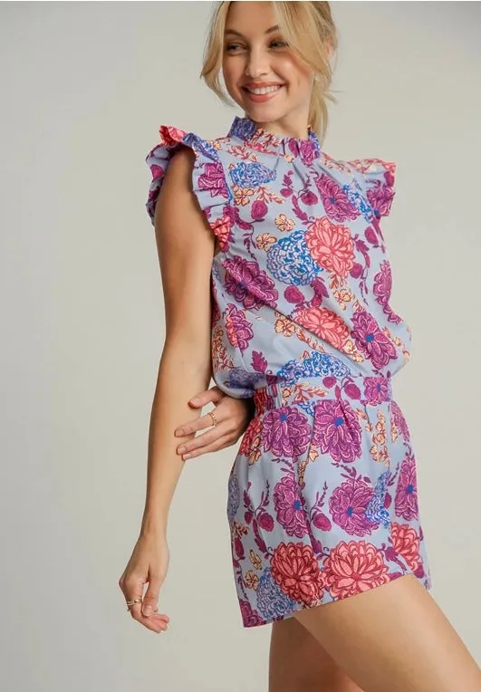 Lavender Garden Party Floral Top