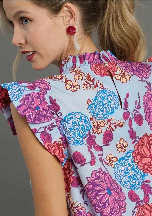 Lavender Garden Party Floral Top