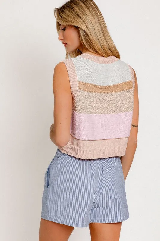 LE LIS Round Neck Sweater Vest