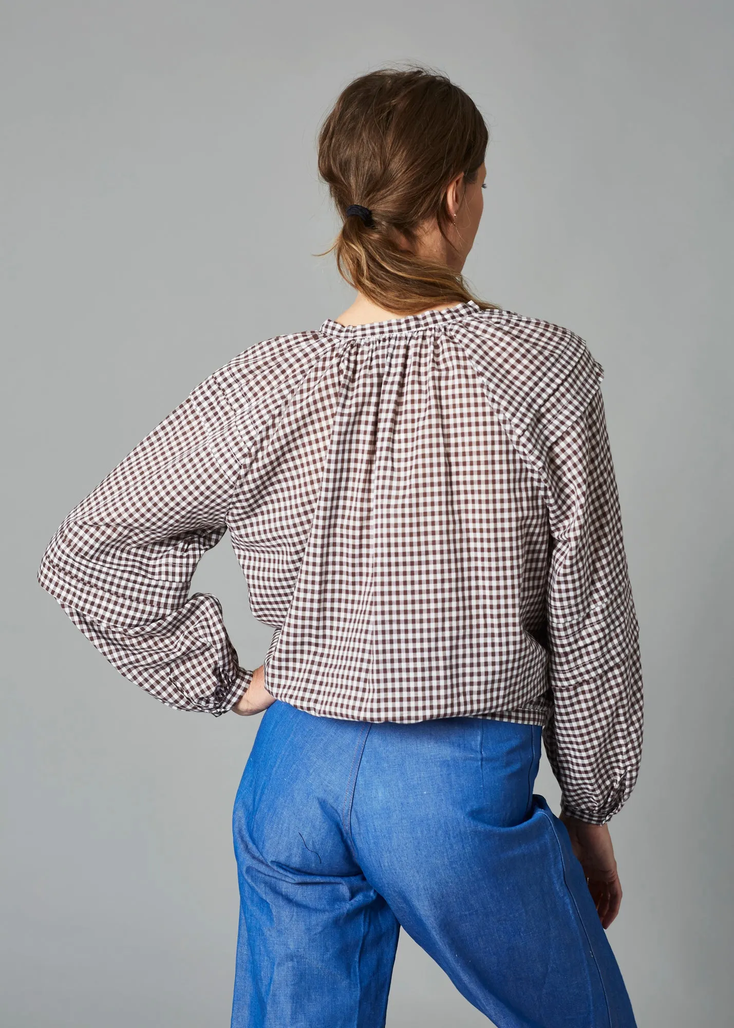 Leo Top - Brown Gingham
