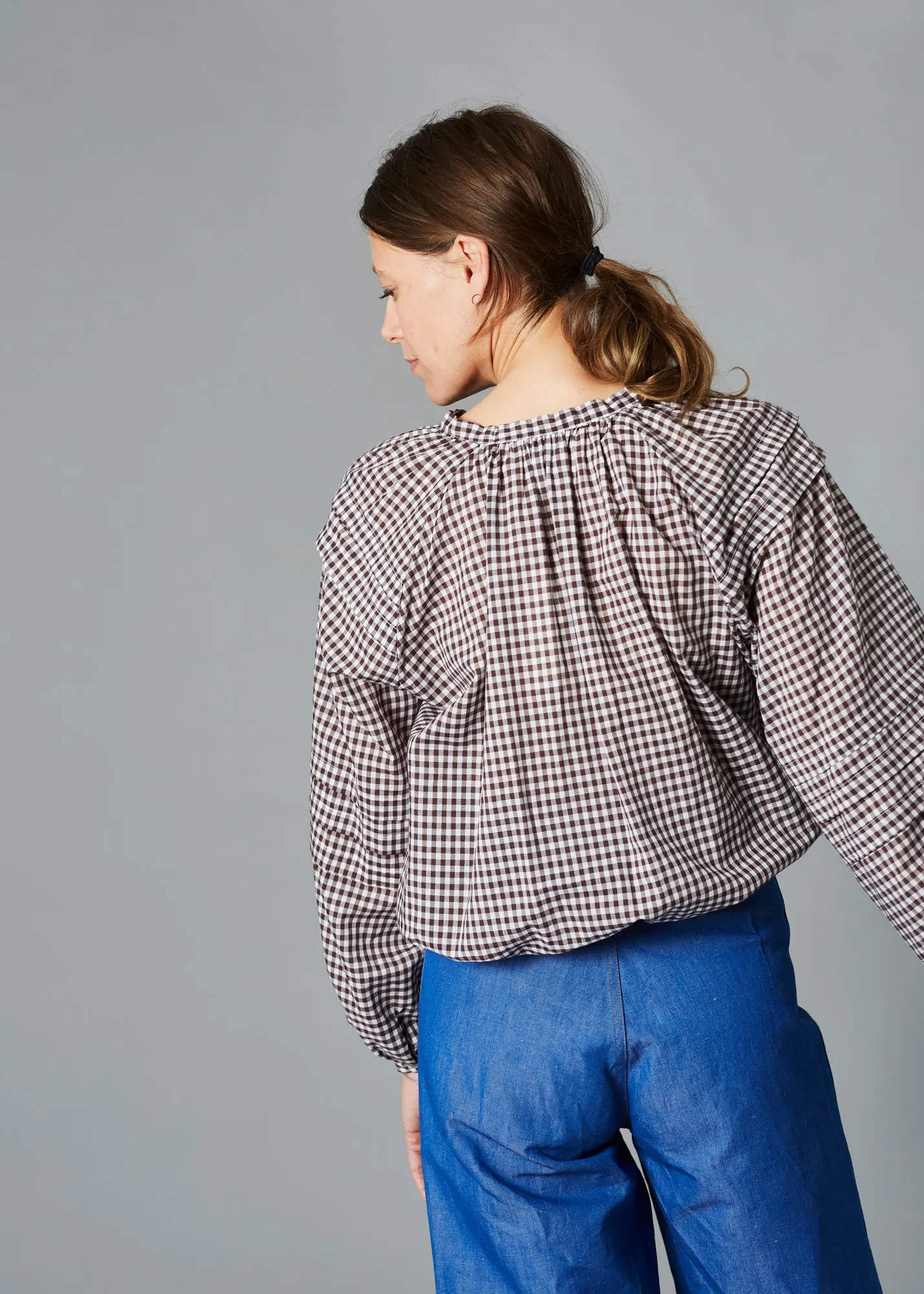Leo Top - Brown Gingham