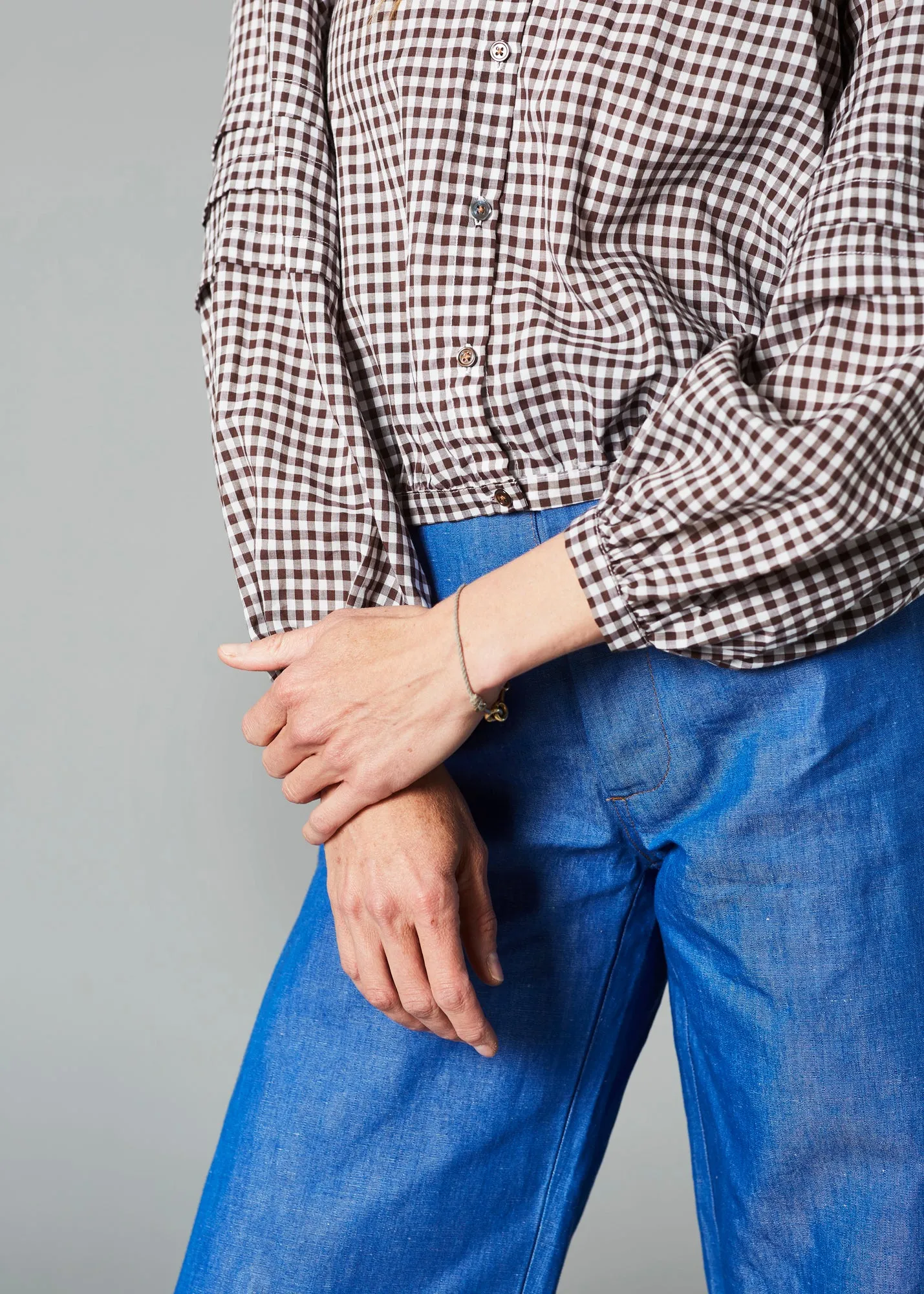 Leo Top - Brown Gingham