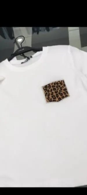 Leopard Print Pocket T-Shirt