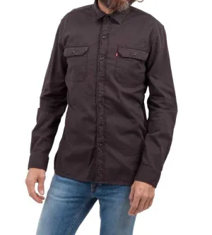 Levi's Mens Gray Dark Phantom Overdye Button Front Long Sleeve Size Medium