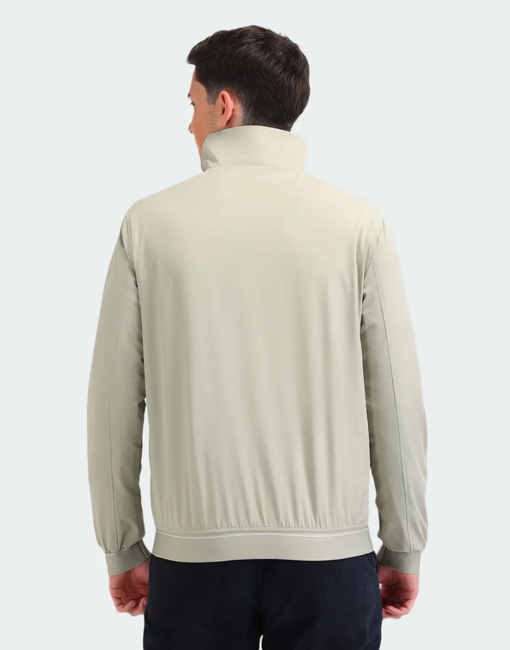 Light Green Colour Blocked Regular Fit Jacket
