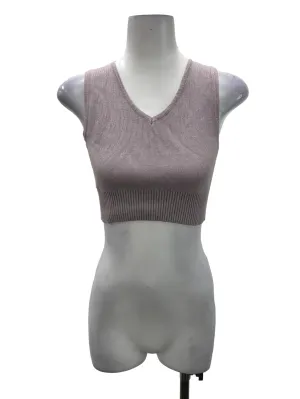 Lilac V-Neck Knit Vest Top