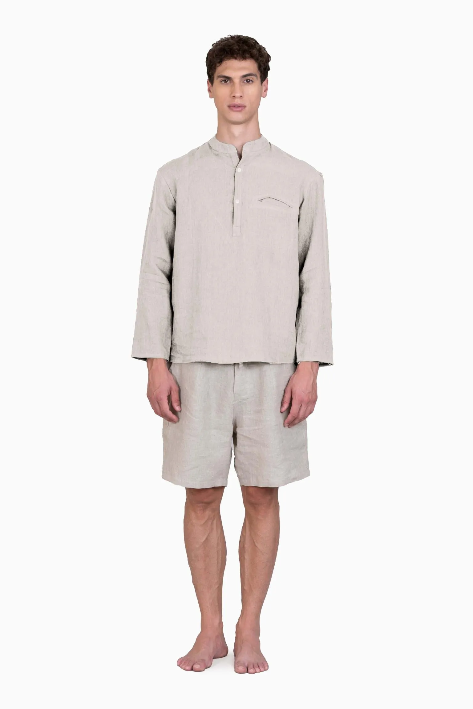 Linen Terran Shirt-Angora White
