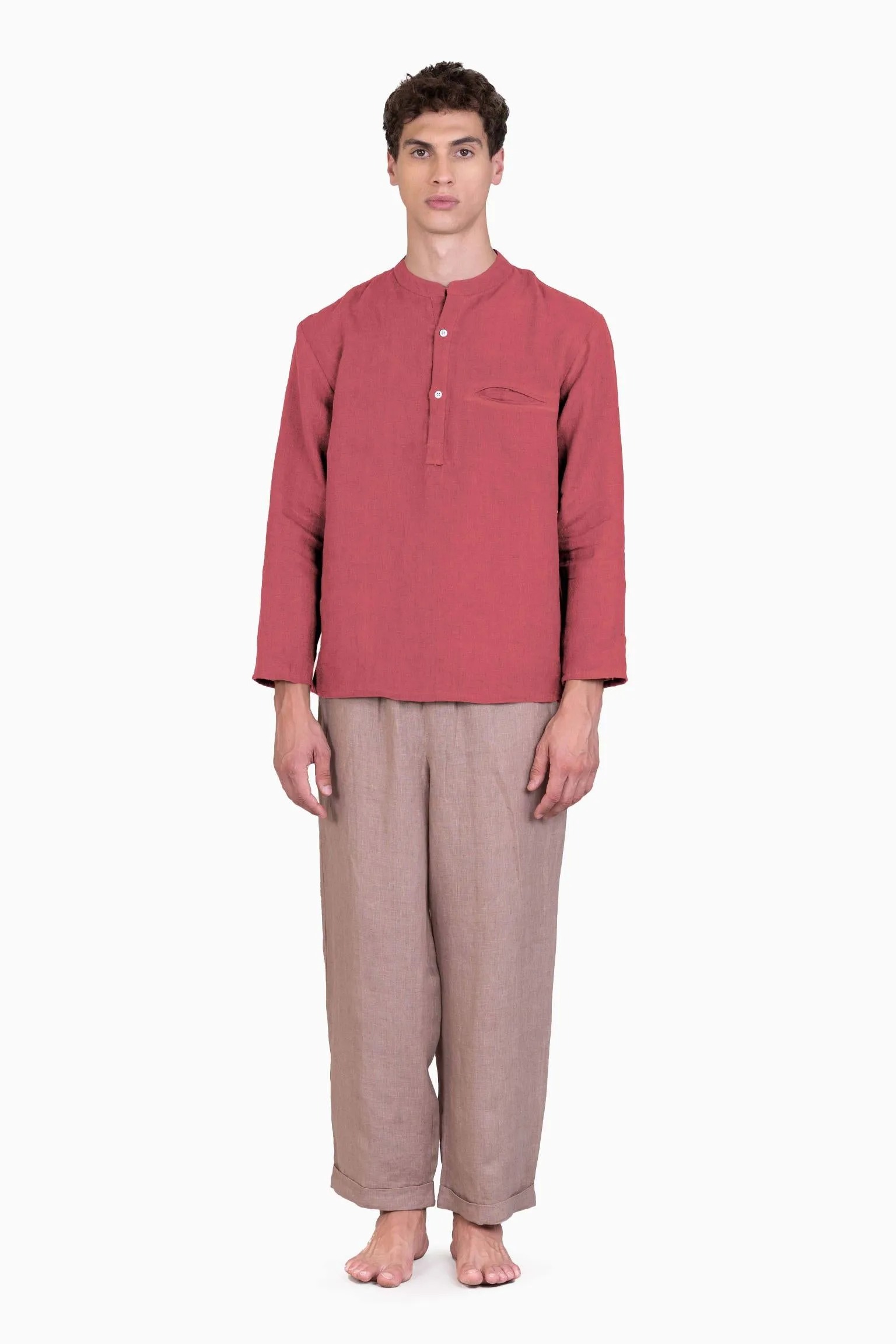 Linen Terran Shirt-Angora White