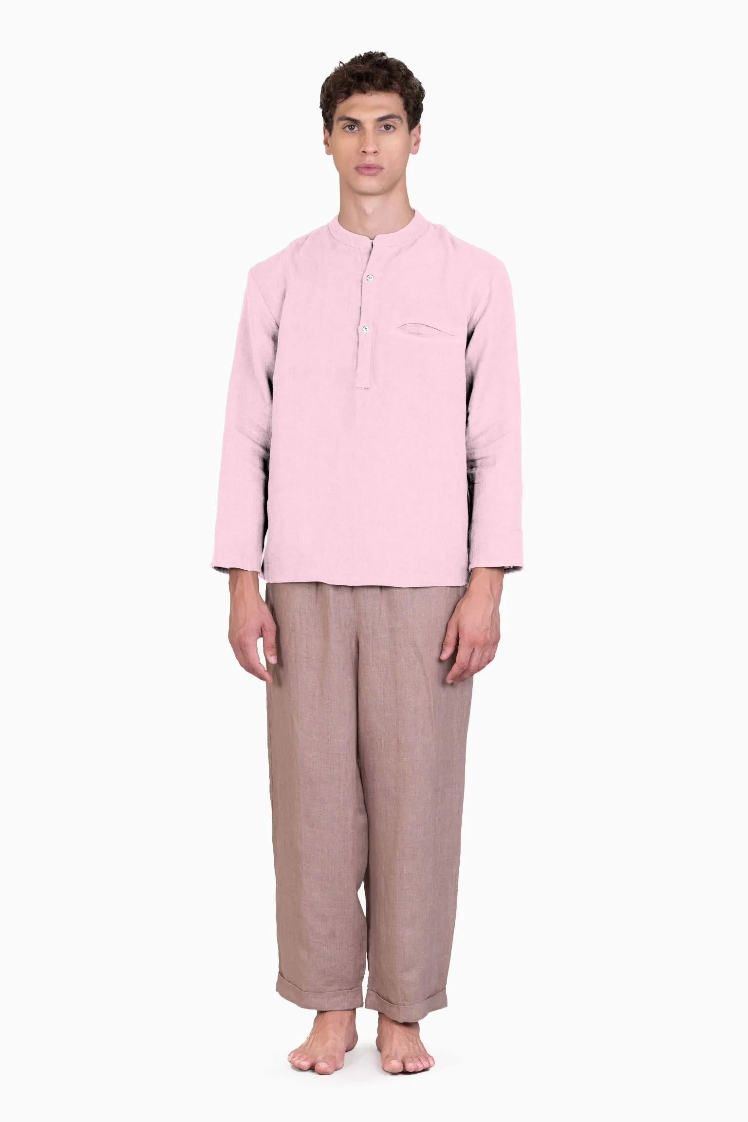 Linen Terran Shirt-Angora White