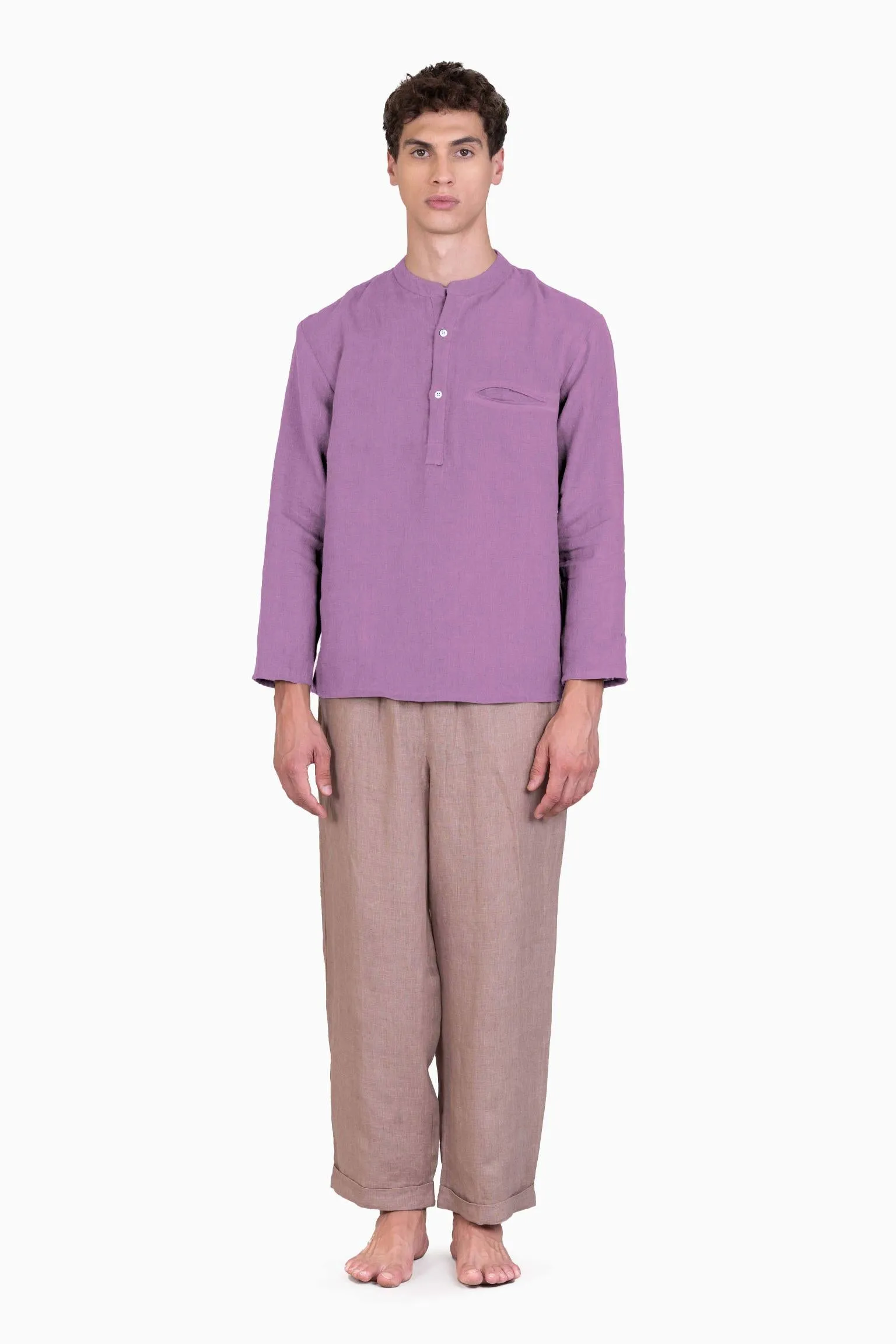 Linen Terran Shirt-Angora White