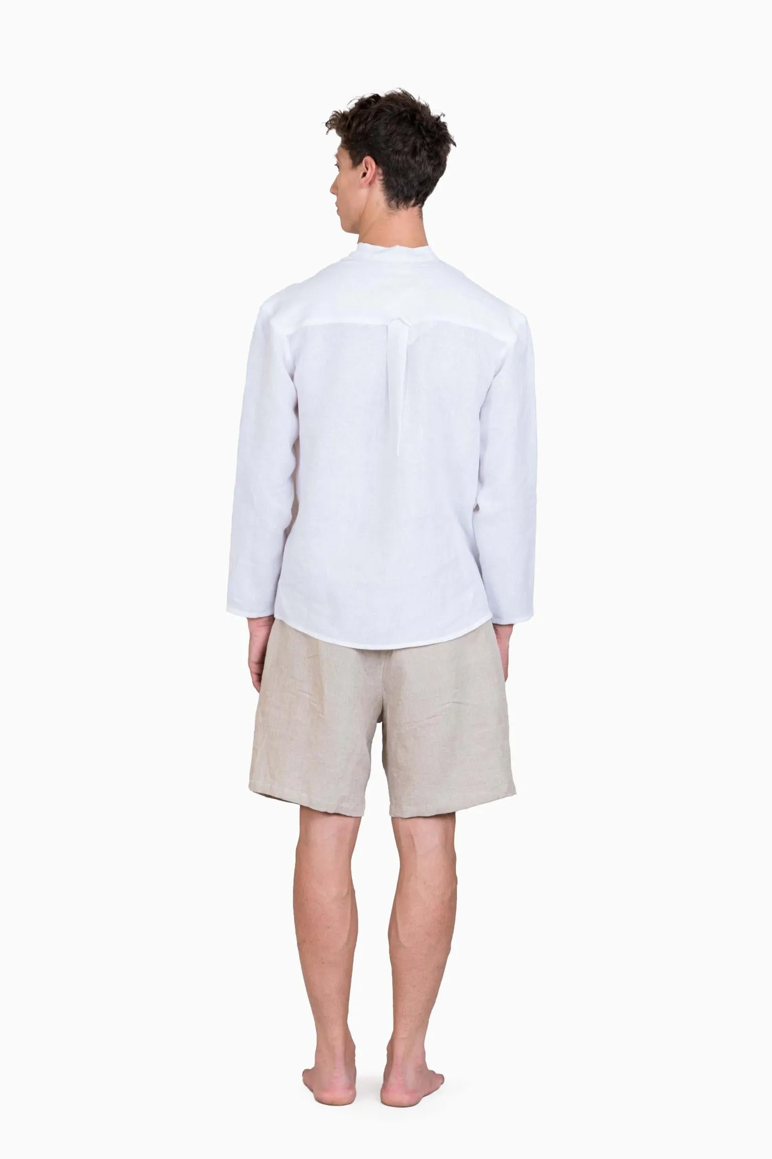 Linen Terran Shirt-Angora White