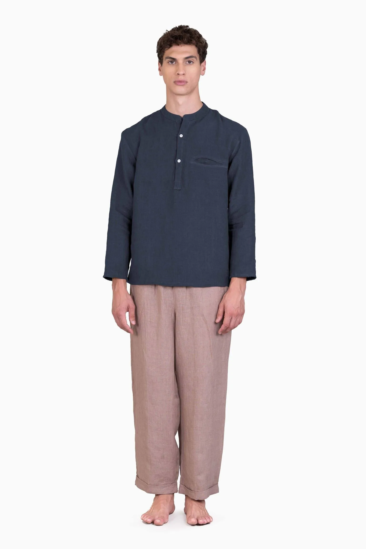 Linen Terran Shirt-Angora White